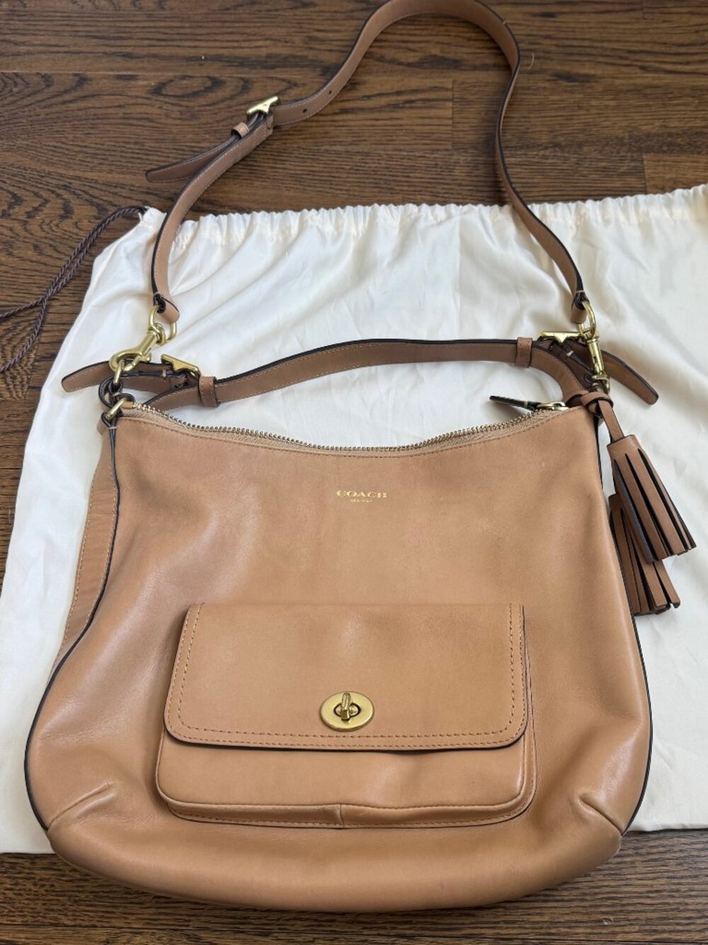 Coach Crossbody/Shoulder Bag Tan Leather